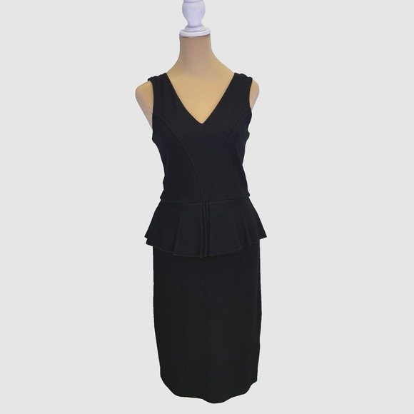 Ganni Dresses & Skirts - Ganni Miss Marple Peplum Dress Size Medium Black Capsule Staple Classic‎ Classy